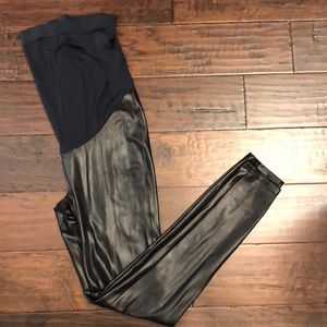 Spanx maternity faux leather leggings